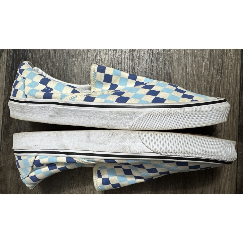Vans off the Wall Sneakers Men's 11.5 Slip-on Dark Light Blue Checker - Picture 7 of 9